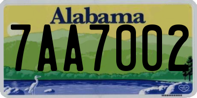 AL license plate 7AA7002