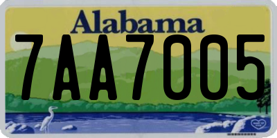 AL license plate 7AA7005