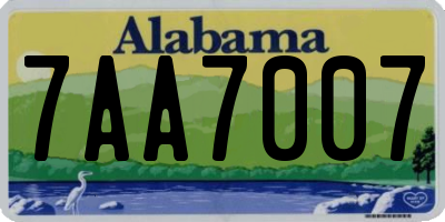 AL license plate 7AA7007