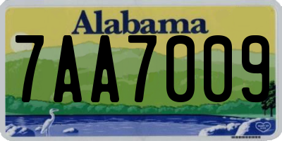 AL license plate 7AA7009