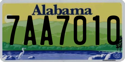 AL license plate 7AA7010