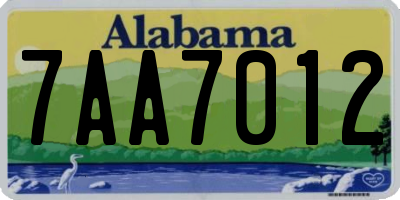 AL license plate 7AA7012