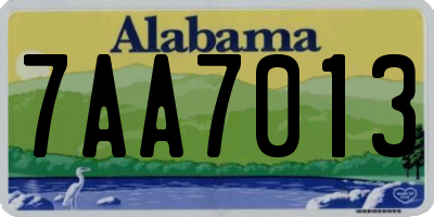 AL license plate 7AA7013