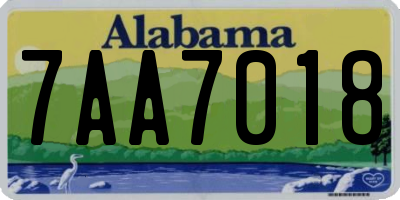 AL license plate 7AA7018