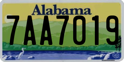 AL license plate 7AA7019