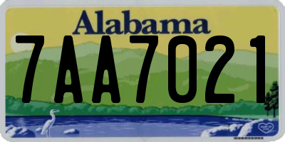 AL license plate 7AA7021