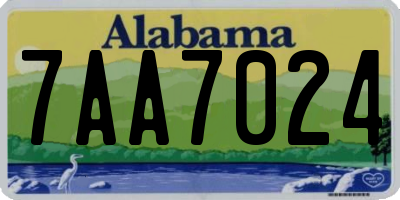 AL license plate 7AA7024