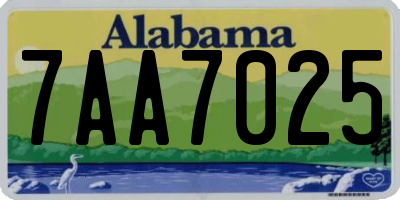 AL license plate 7AA7025