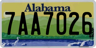 AL license plate 7AA7026