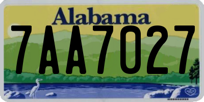 AL license plate 7AA7027
