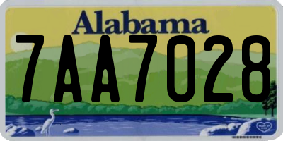 AL license plate 7AA7028
