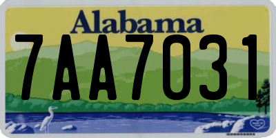AL license plate 7AA7031