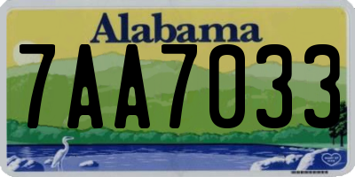 AL license plate 7AA7033