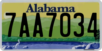 AL license plate 7AA7034