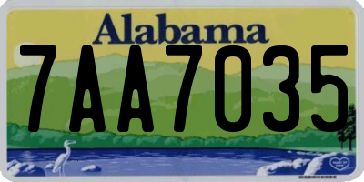 AL license plate 7AA7035