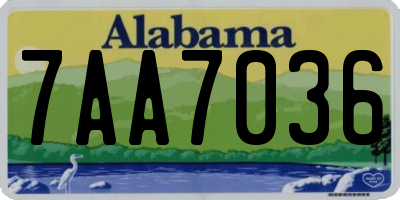 AL license plate 7AA7036