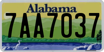 AL license plate 7AA7037