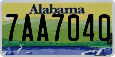 AL license plate 7AA7040