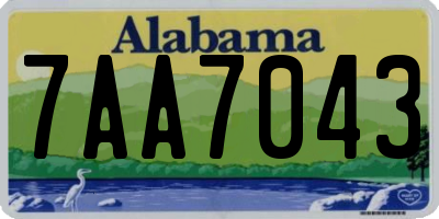 AL license plate 7AA7043
