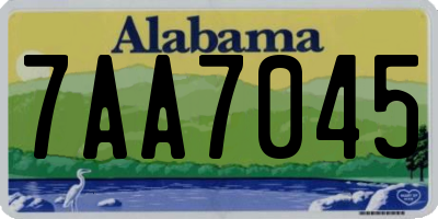 AL license plate 7AA7045
