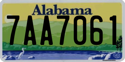 AL license plate 7AA7061