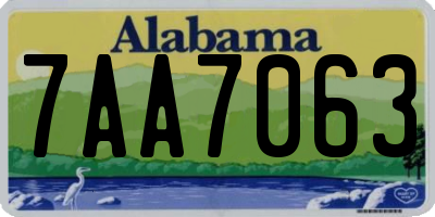 AL license plate 7AA7063