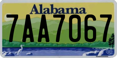 AL license plate 7AA7067