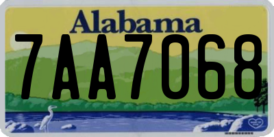 AL license plate 7AA7068