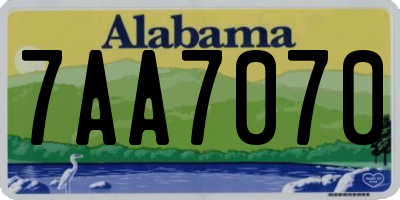 AL license plate 7AA7070