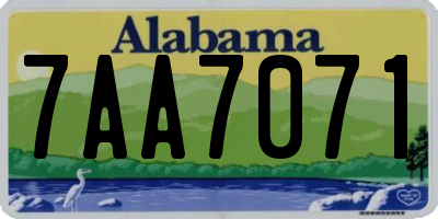 AL license plate 7AA7071