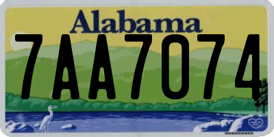AL license plate 7AA7074