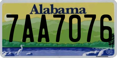 AL license plate 7AA7076
