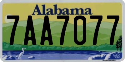 AL license plate 7AA7077