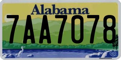 AL license plate 7AA7078