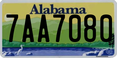 AL license plate 7AA7080