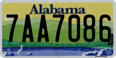 AL license plate 7AA7086