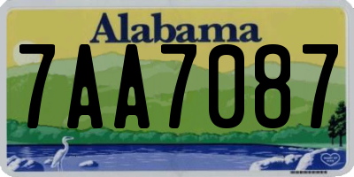 AL license plate 7AA7087