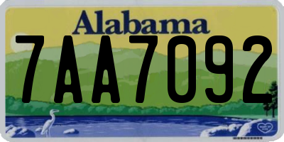 AL license plate 7AA7092