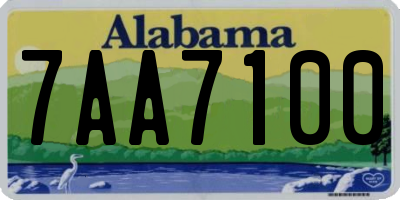 AL license plate 7AA7100