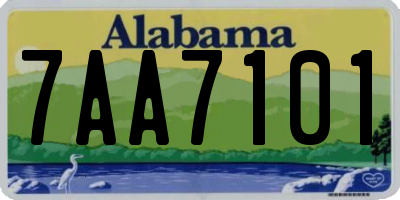 AL license plate 7AA7101