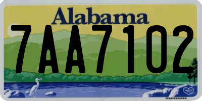 AL license plate 7AA7102