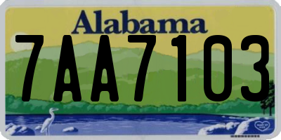 AL license plate 7AA7103