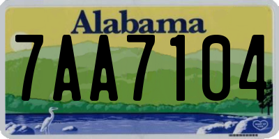 AL license plate 7AA7104