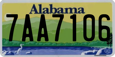 AL license plate 7AA7106