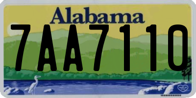 AL license plate 7AA7110