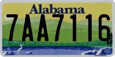 AL license plate 7AA7116