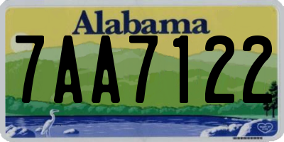 AL license plate 7AA7122