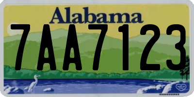 AL license plate 7AA7123