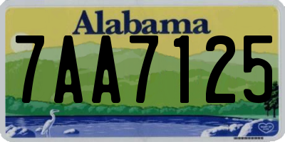 AL license plate 7AA7125
