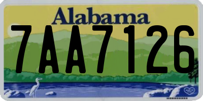 AL license plate 7AA7126